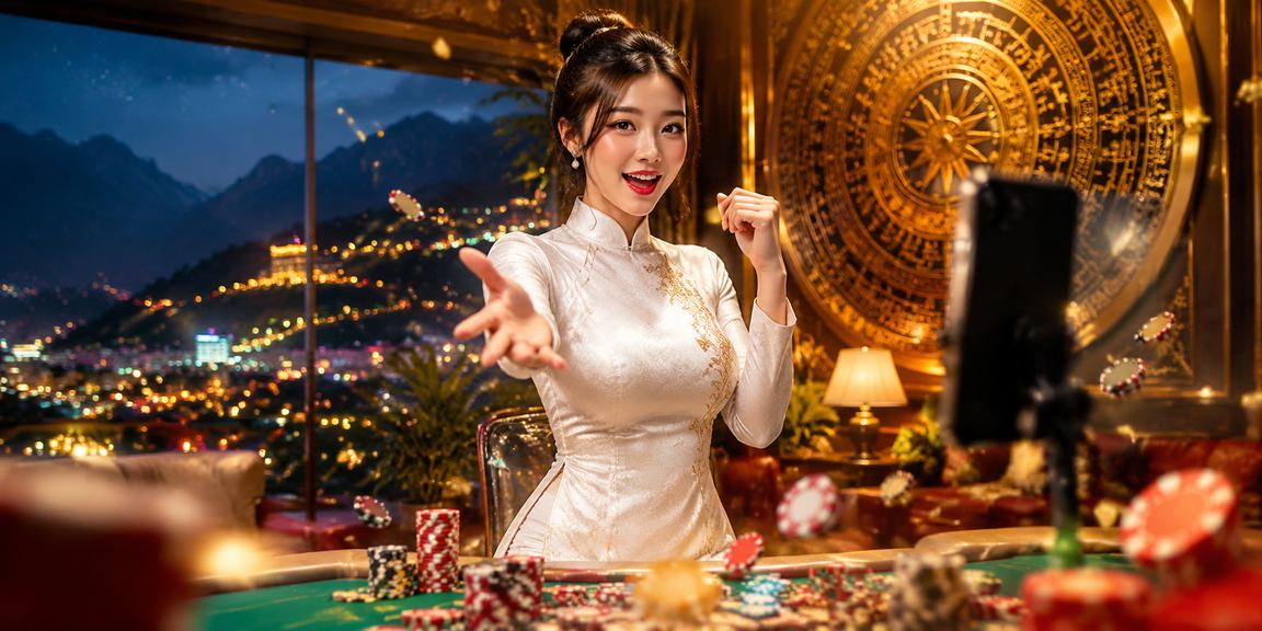 Người phụ nữ mặc áo dài tại Sa Pa tham gia hoạt động cá cược trong không khí lễ hội